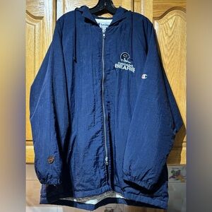 Vintage 90's Champion Navy Blue Chicago Bears Light Parka Jacket L